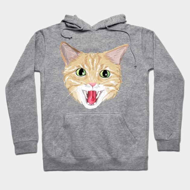 Orange tabby cat hissing Hoodie by michelleachan